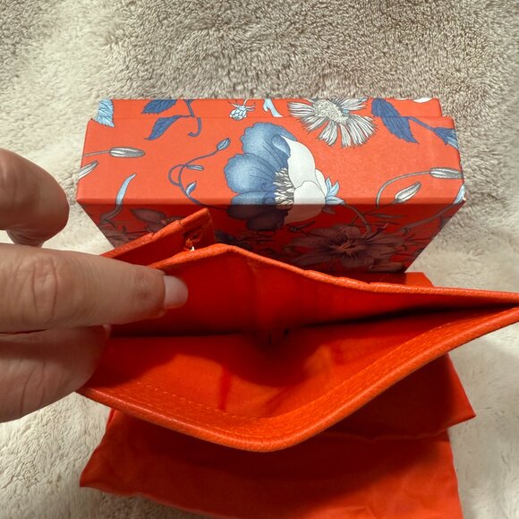 GUCCI LIMITED EDITION FLORA GG MARMONT BIFOLD WALLET ORANGE Excellent - Picture 11 of 17